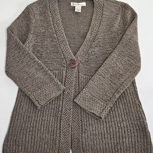 Susan Bristol Brown Knit Cardigan Sweater